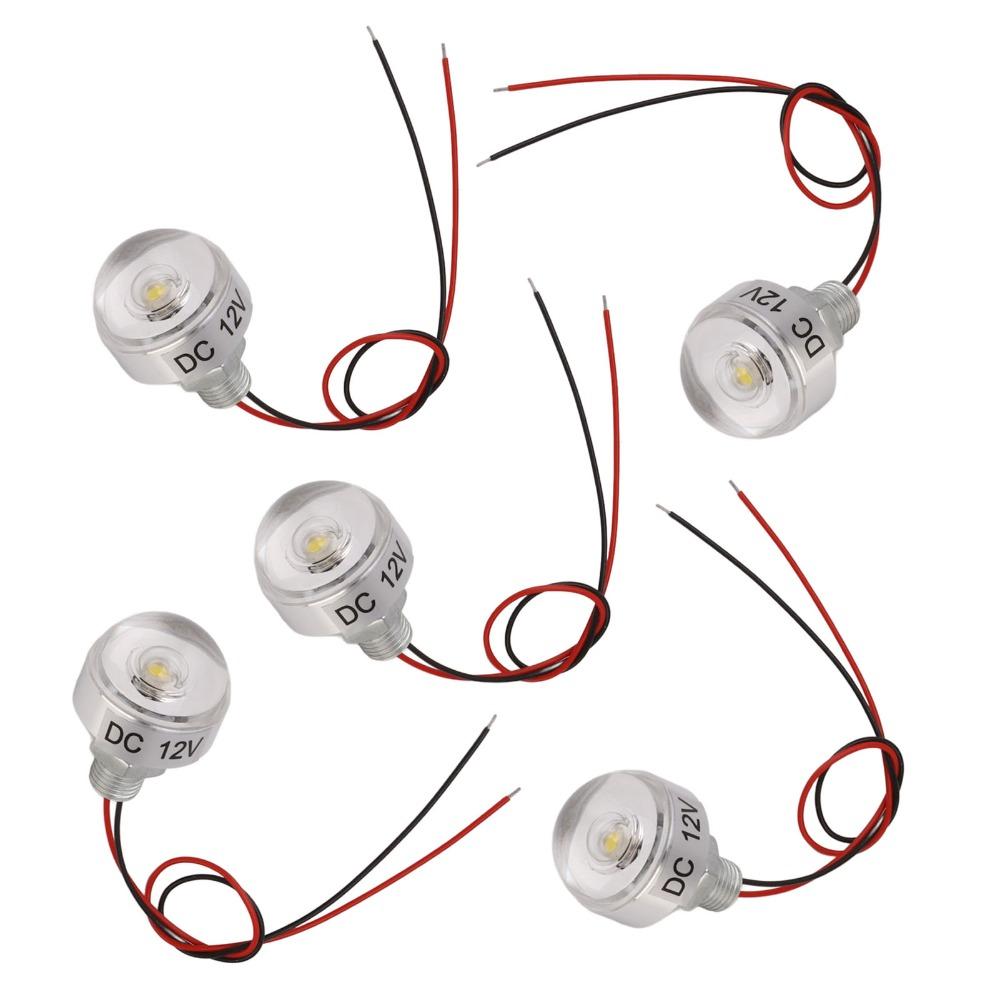 5 Pack 1W LED Deck Lamp DC 12V Mini Embedded Spotlight Low Voltage Landscape Well Lights  Walkway
