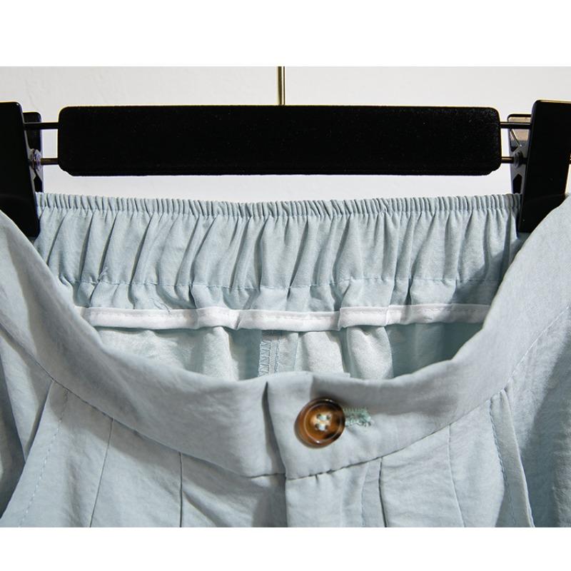 Dimanaf 2025 Summer Plus Size Women Wide Leg Pants High Waist Basic Elastic Pants Loose Casual Solid Pants 5XL