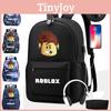Стильный рюкзак Roblox с защитой от кражи, USB-зарядкой, прочной конструкцией и набором пеналов