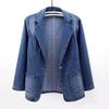 Women Denim Jacket Spring Autumn Korean Fashion Pocket Single Button Outerwear Casual Tops Female Slim Jeans Coat