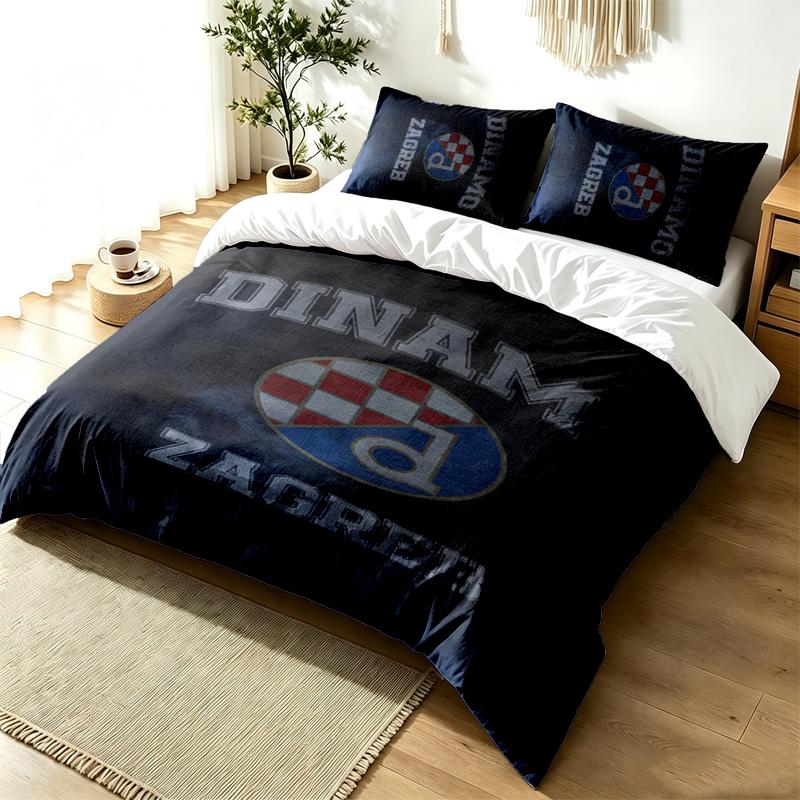 GNK Dinamo Zagreb 3pc Duvet Cover Set Simple Modern Bedding Set Wrinkle Resistant Soft Fabric All Season Use a perfect gift