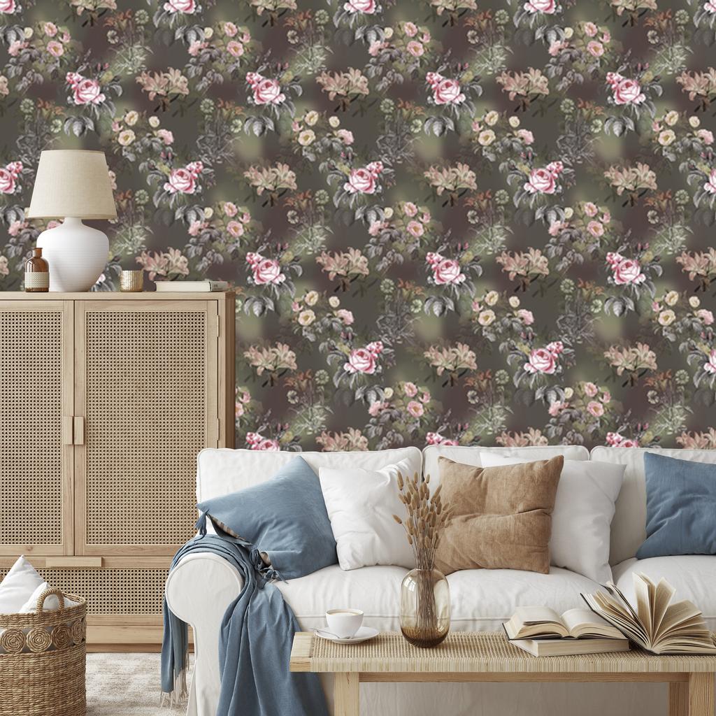 Wallpaper Flowers pattern for living room and bedroom 50x1000