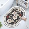 French Retro Oval Diatomaceous Mud Upholstered Toilet Bathroom Absorbent Mat Non-slip Foot Mat Quick Drying Door Mat
