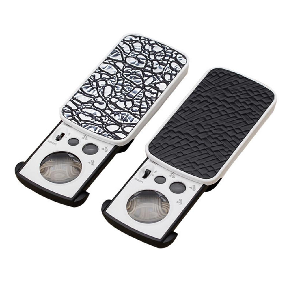 30X 60X 90X Magnifying Glass Jewelry Appraisal Reading Magnifier Loupe w/ UV LED