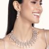 Rose Gold CZ Pearl Designer Necklace Set For Women
