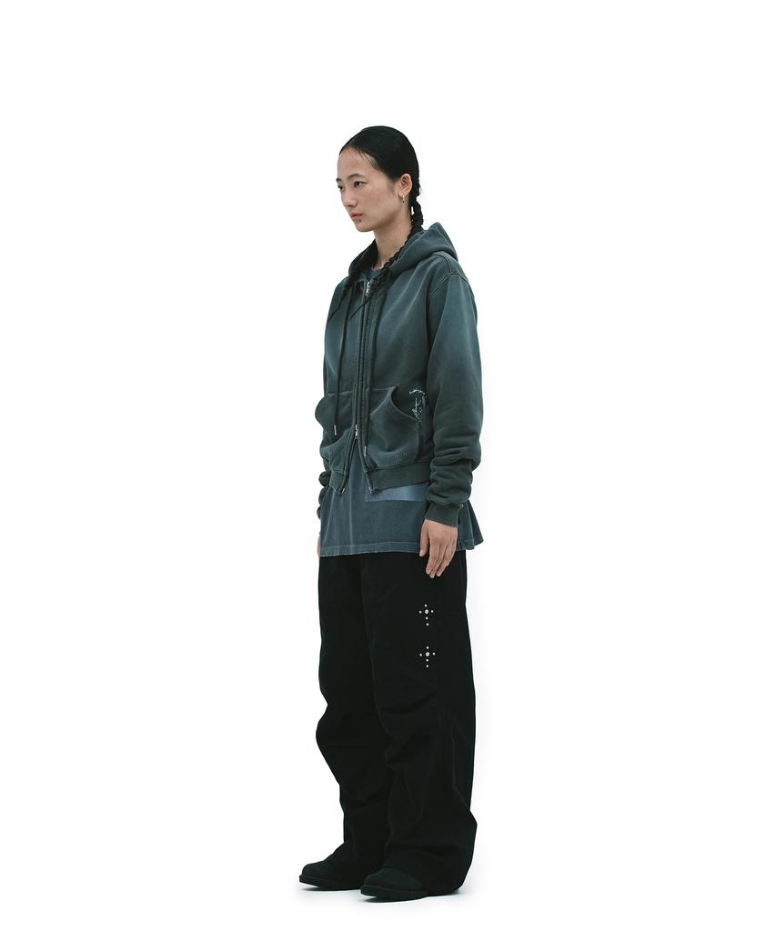 Defgarments Пигментная щетка с капюшоном на молнии [Угольный]