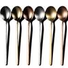 HANYANG 304 Stainless Steel Hammer Point Spoon Titanium Plated Hammer Pattern Retro Spoon Household Kitchen High Value Tableware