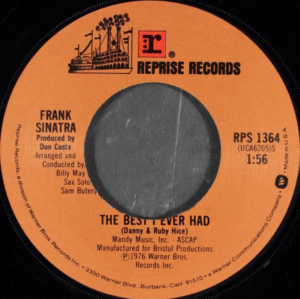 7-дюймовая пластинка Фрэнк Синатра The Best I Ever Had RPS1364 Reprise Records 1976 США Джаз Б/у