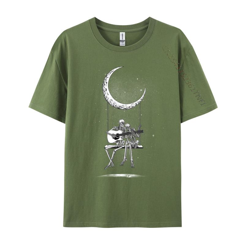 Keleton Playing Guitar Birthday Camisa T Shirts Plain Tops Shirts Family Cotton Fabric Funny Sweatshirts Europe Unisex
