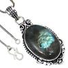 Pendant Shiney Labradorite Gemstone Valentine'Day Gift Silver Jewelry 2.75"