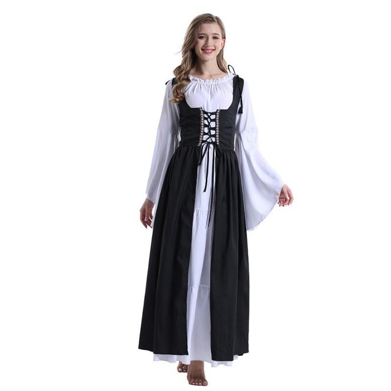 Потрясающее платье в готическом стиле для Хэллоуина для женщин в черном, армейском зеленом и бордовом цветах