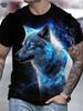 Men's T-Shirts Short Sleeve Beasts Graphic 3D Animal Printed Street Style Man Tops Oversized T-Shirt Casual O-Neck Harajuku Tee