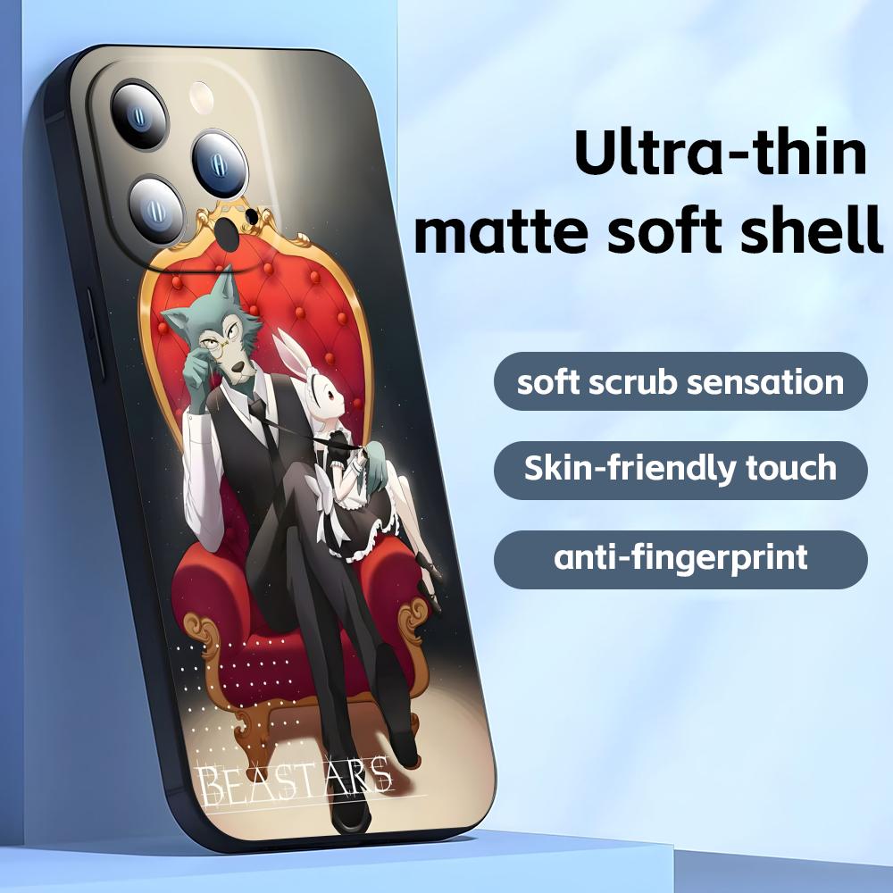 Чехол для телефона BEASTARS Для iPhone17 16 16e 15 14 13 12 11 Plus Mini Pro Max Мягкий черный Ударопрочный чехол