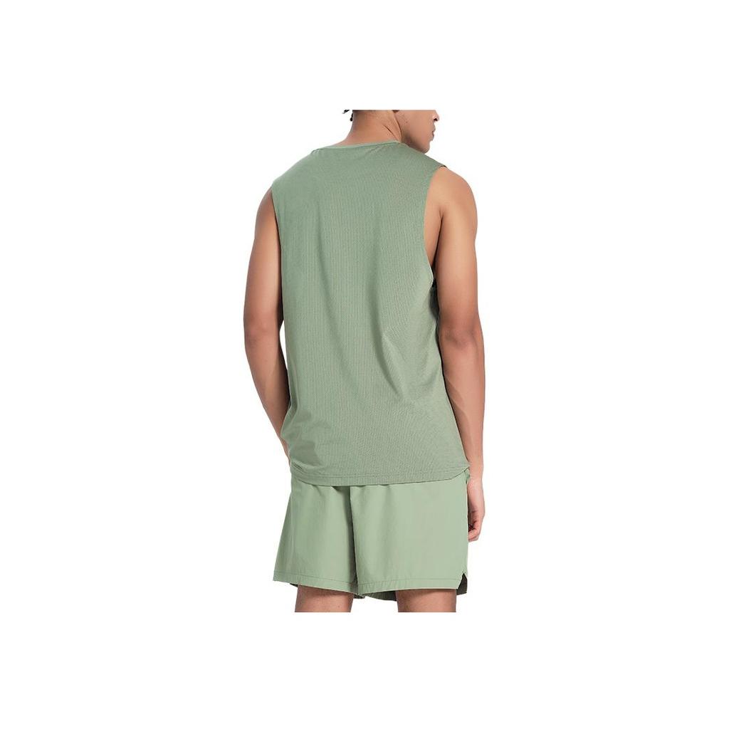 Reebook Логотип Принт Спортивная Повседневная Фитнес-Тренировка Вязаная майка без рукавов с круглым вырезом Мужские топы Светло-армейно-зеленые 24SRM419MGL2