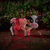Garden Decoration Cow Statues Outdoor Golden Cow Puppy Statue with Solar Outdoor Figurine Light for Garden Patio