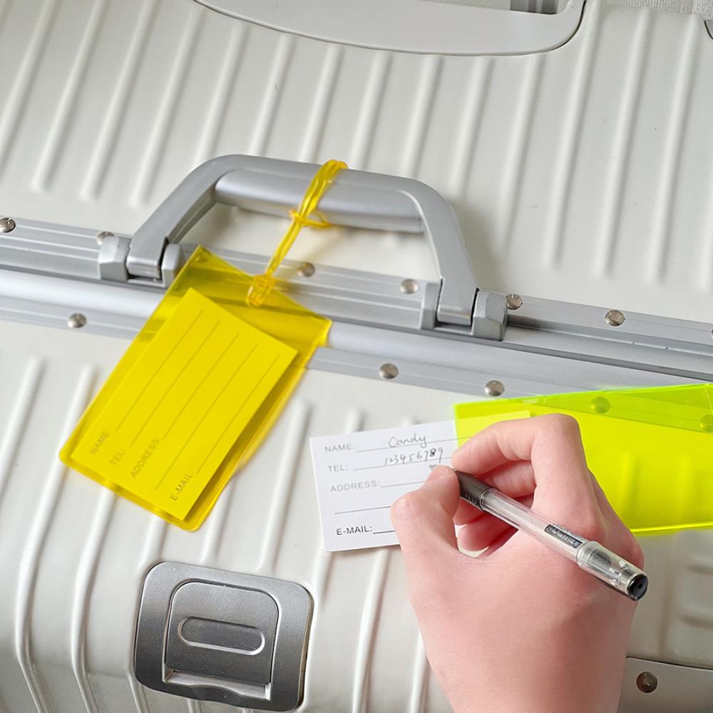 Colorful Baggage Name Tags PVC Airplane Suitcase Tag Portable Information Card Airplane Check-in