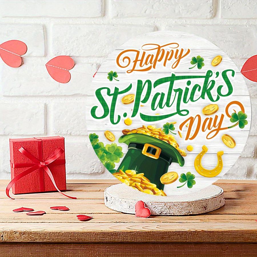 2D Плоская 20 см шляпа на день святого Патрика, деревянная настенная подвеска, декор - автомобильный воздушный шар, универсальный праздничный деревянный кулон, украшение для дома, приветственный знак для вечеринки