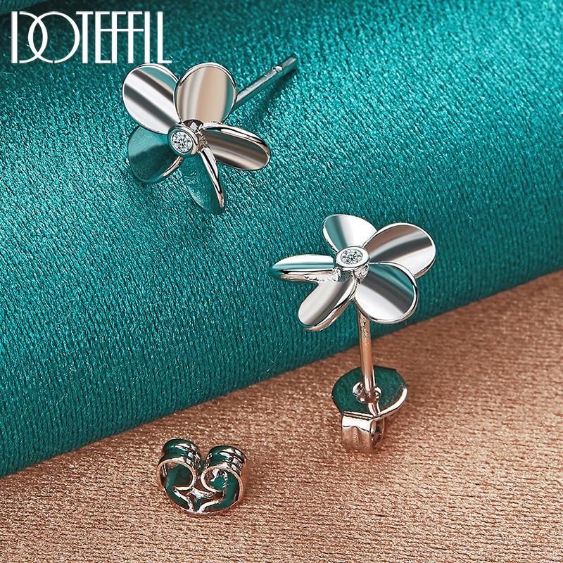 Серьги с цветком из стерлингового серебра 925 пробы и цирконием класса ААА, модные свадебные украшения