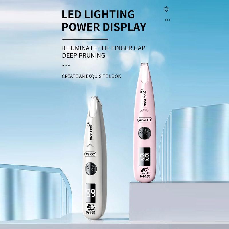 Электрическая машинка для стрижки шерсти домашних животных с LED-подсветкой, водонепроницаемая, для стрижки шерсти на лапах, низкий уровень шума, для морды, лап, ушей, бедер, подушечек лап кошек и собак