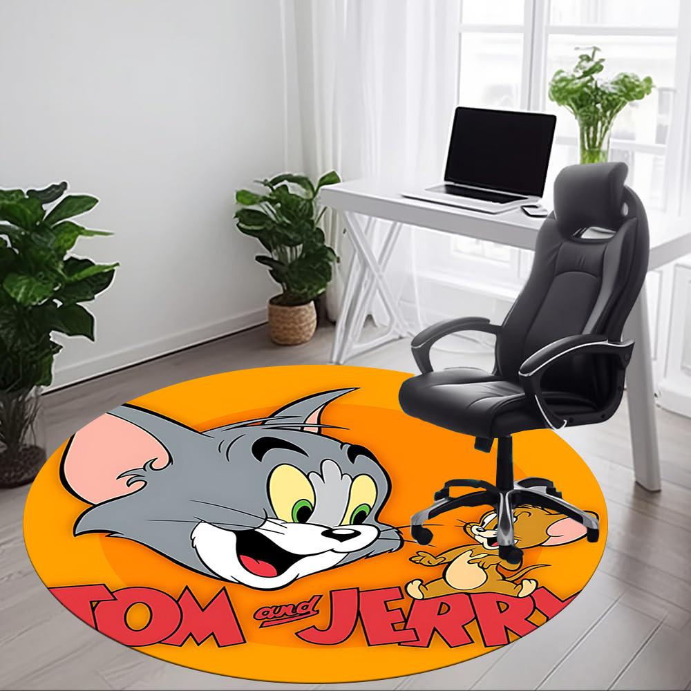1 шт. Круглый ковер Tom & Jerry для офиса, под офисные стулья, спальни, гостиной, домашний декор a0926110