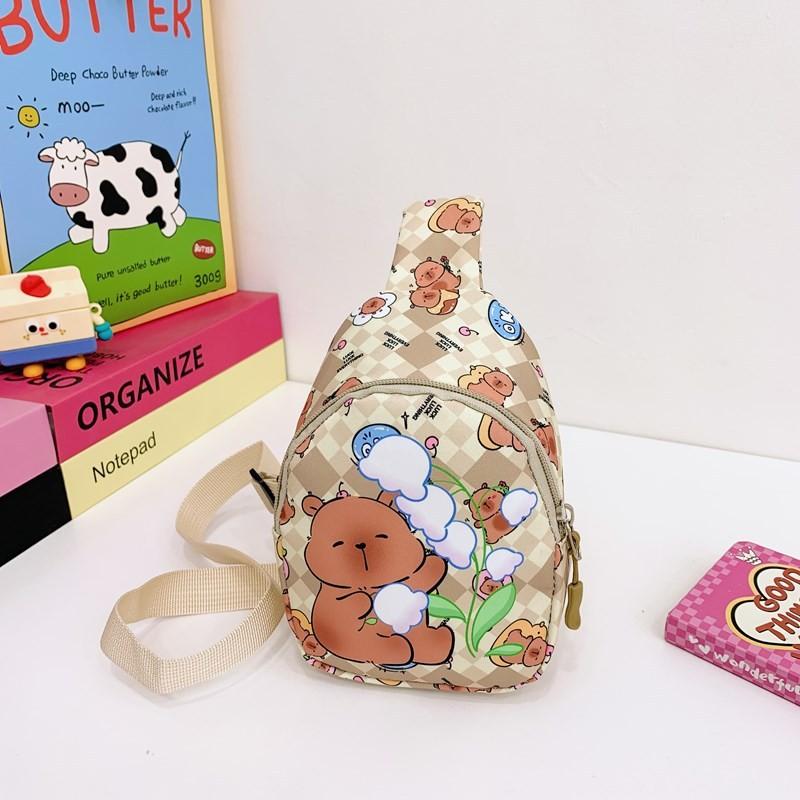 Printing Capybara Children Crossbody Bag Cartoon Casual Outdoor Bag Shoulder