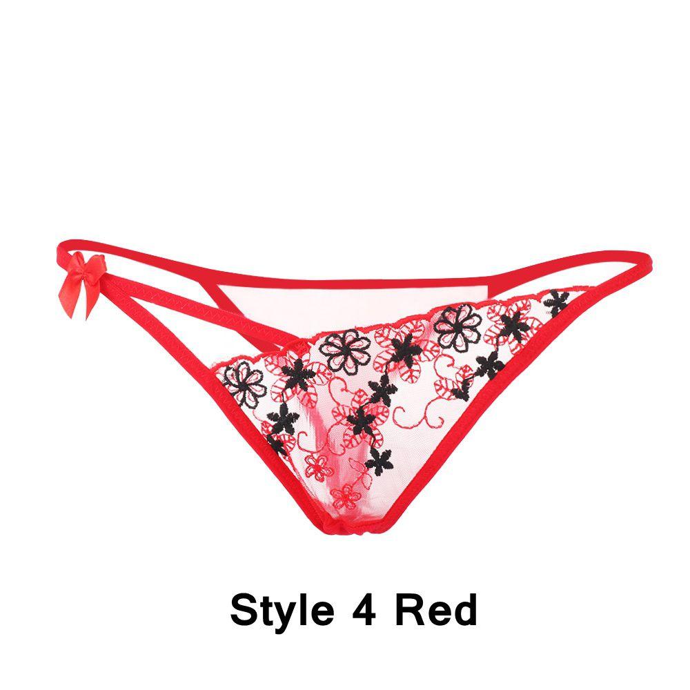 Нижнее белье Т-образные трусы Стринги Кружева Цветы Сексуальные трусики Женское эротическое белье