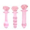 Милые анальные дилдо Стеклянная длинная анальная пробка Розовая стеклянная анальная пробка Гладкая анальная пробка Женская мастурбация Дилдо Секс-игрушки