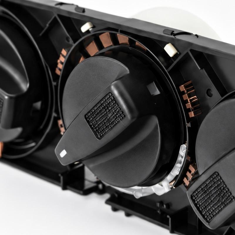 Сборка панели HVAC автомобиля с тремя ручками, текстурированными зонами захвата и встроенными крепежными зажимами для Golf, номер детали 1H0820045D, Сборка для компонента
