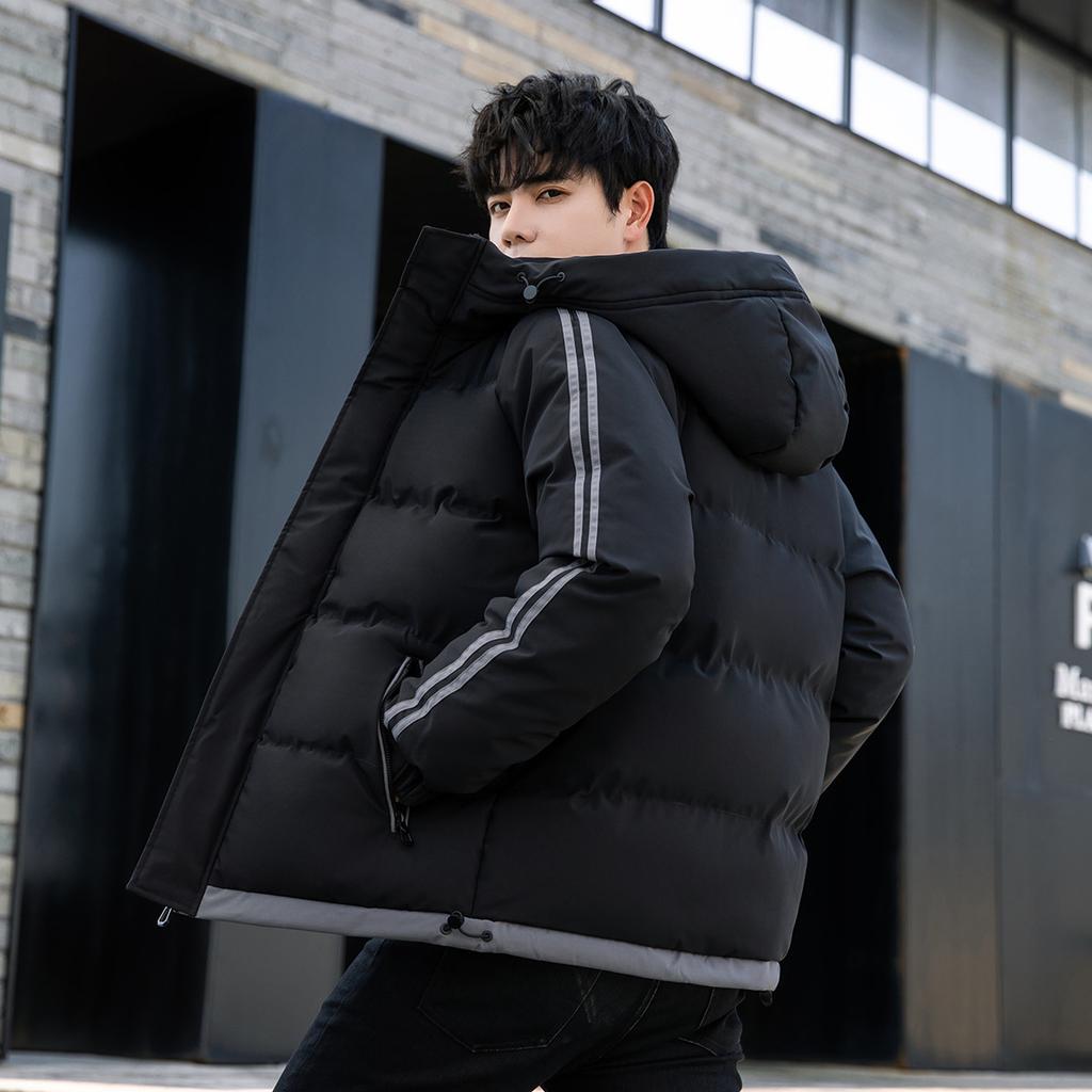 Large Size New Men's Winter Cotton-padded Clothes, Winter Jackets, Hooded Feather Rong Cotton-padded Clothes, Thickened Men's Youth Cotton-padded