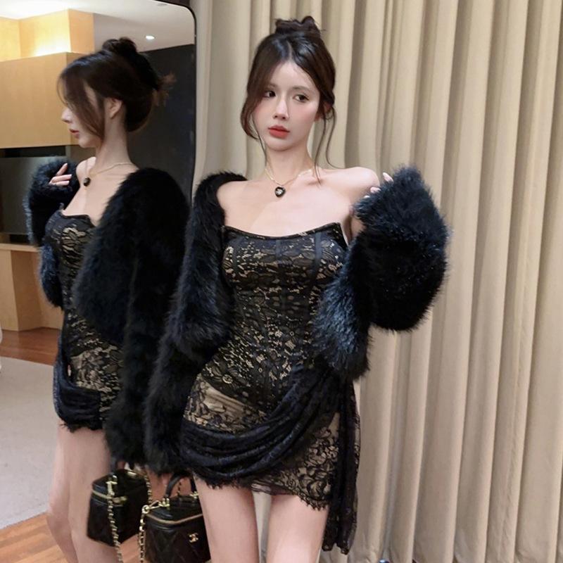 Женское сексуальное кружевное платье-труба с одним словом на плече, облегающее женское