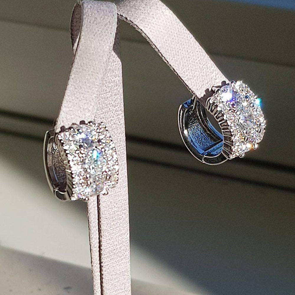 14K G.F. Bling Shine One-Touch Ring Earrings Ea0818