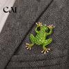 Уникальные серьги-лягушки из сплава для женщин, серьги-гвоздики со стразами, блестящие милые серьги с характером, животная брошь-булавка, винтажный бохо, летние