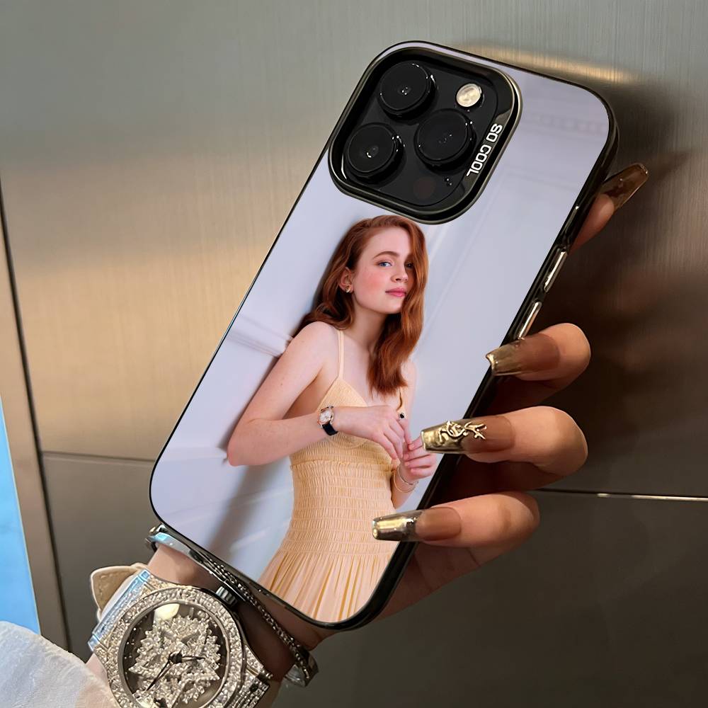 Actress-Sadie Sink For iPhone 17 16 15 14 13 12 11 Pro Max XS 17 Air Silicone Colored Silver Bumper Cover