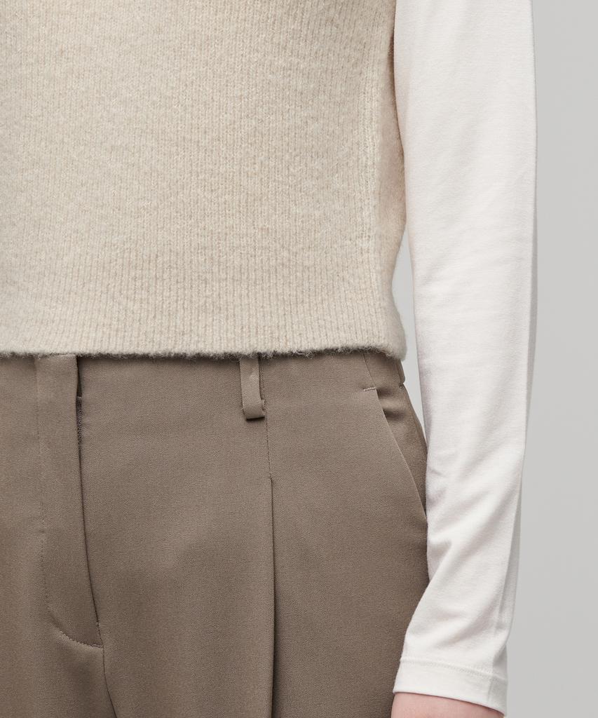 MUSINSA STANDARD WOMAN Женский мягкий укороченный жилет из букле в рубчик [Кремовый]