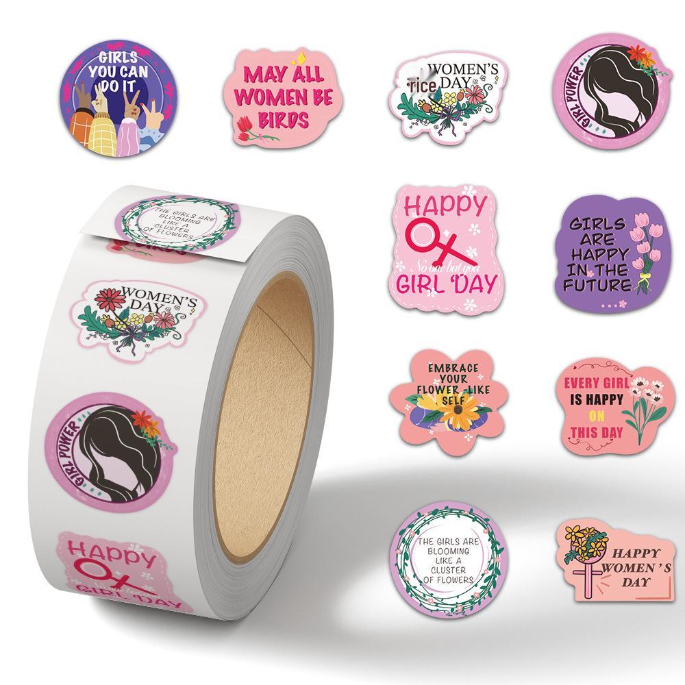 Cartoon Holiday Gift Sealing Stickers - 500 Self-Adhesive Journal Stickers per Roll