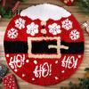 Washable Round Carpet Christmas Rug, 39" Imitation Cashmere Santa Snowflake Pattern, Rug Holiday Area for Home Living Room Bedroom Decor Non Slip