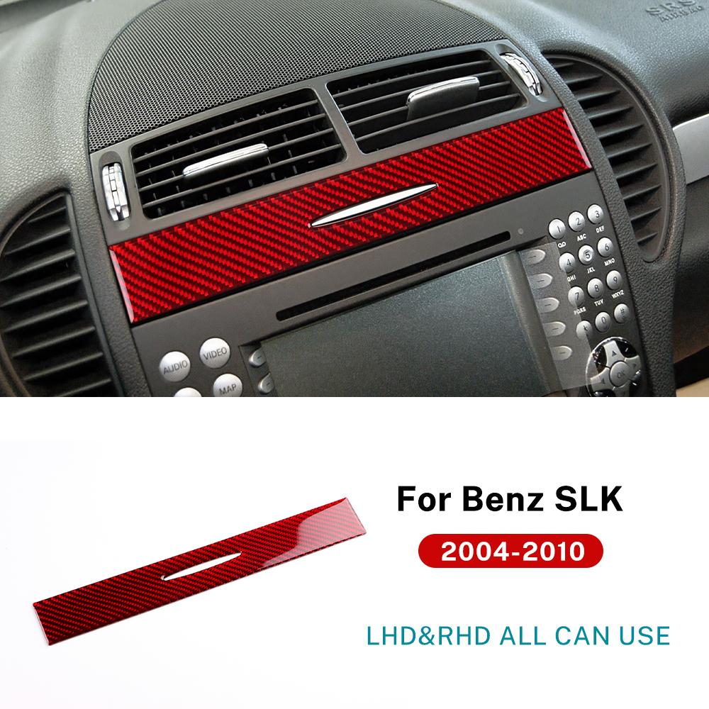 Наклейка из настоящего мягкого углеродного волокна для Mercedes Benz SLK R171 2004 2005 2006 2007 2008 2009 2010 Аксессуары для центрального воздуховода