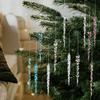 12pcs Christmas Simulation Acrylic Icicle Set Hanging Ornaments Clear Realistic Fake Ice Xmas Tree Winter Party Decorations