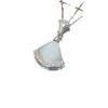 Diamond-inlaid Cat's Eye Stone Skirt Necklace for Women Light Luxury Fan-shaped Versatile Collarbone Chain