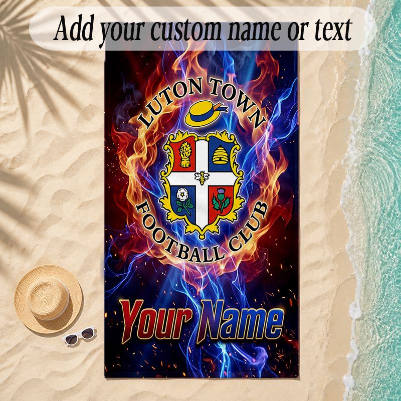 Beach TowelLuton Town Custom Name Text Personalized Soft Towel for Beach Pool Indoor Home Decor Gift