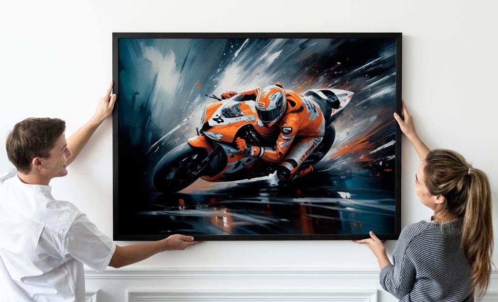 Plakat motor ścigacz obraz abstrakcja