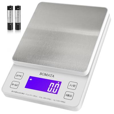 Цифровые кухонные весы BOMATA, с шагом 0,1 г, максимальный вес 5 кг, обзор всей поверхности, подсветка экрана, бесшовная панель, сенсорные кнопки, региональные настройки