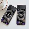 Роскошный чехол для Samsung Galaxy Z Flip 4 3 5G Черные жесткие ПК чехлы для телефона Модная задняя крышка ZFlip Funda Мандала 12 Созвездий