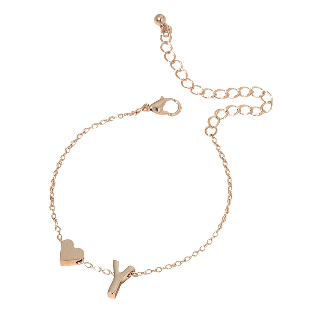 Initial Heart Bracelet Heart Letter Bracelet Personalized Monogram Bracelet 1 Pc