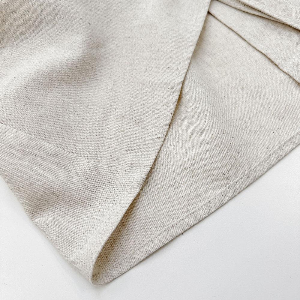 Повседневный осенний комплект в французском стиле, новая мода, хлопок и лен, V-образный вырез, топ с рукавами-буфами, шорты, комплект из двух предметов