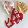 Осенне-зимние вязаные шапки для детей 1-2 лет, мальчиков и девочек. Мягкие шапки-бини в стиле принцессы с помпоном для малышей. Цветок