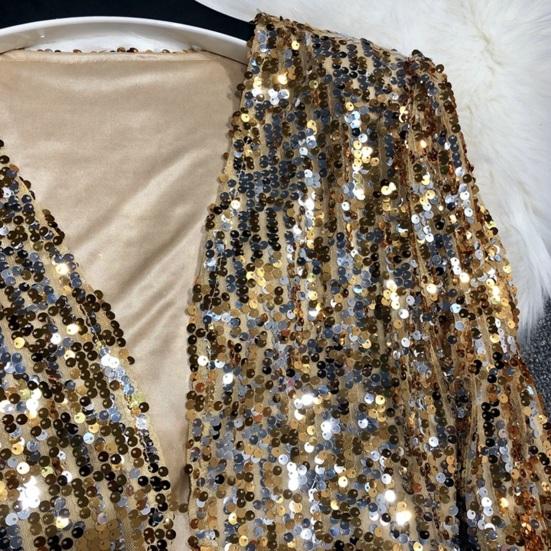 Женский блестящий болеро-кардиган с открытой передней частью, длинным рукавом, укороченный, для вечеринок, клубов, выходов