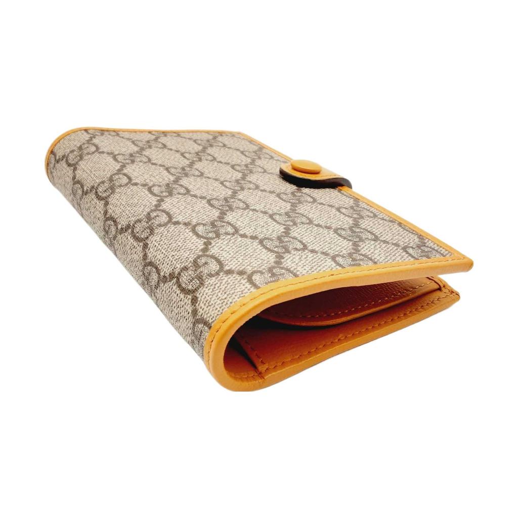 Gucci Vintage Logo Snap Closure Canvas And Leather Trim Passport Holder Men Accessories Orange 724562-92TCG-1147