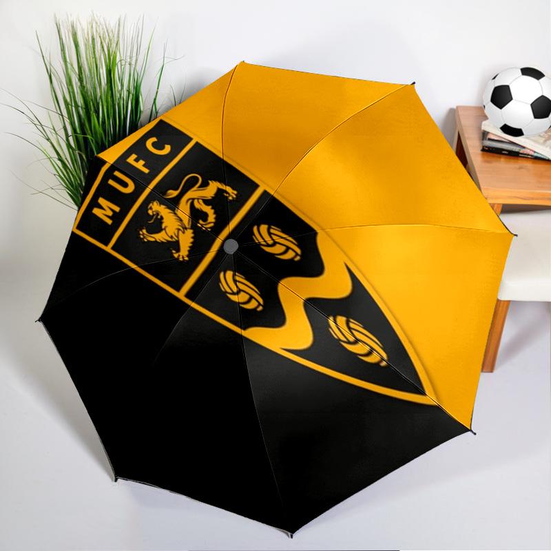 Football Crest Printed Automatic Umbrella, 8-Frame for Travel, camping, Casual Umbrella, Essential Gift for for family and friends