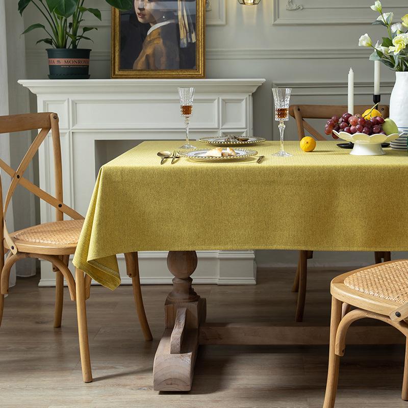 Thickened Polyester Cotton Imitation Cotton And Linen Modern Simple Solid Color Tablecloth Rectangular Coffee Table Tablecloth Dining Table Cloth